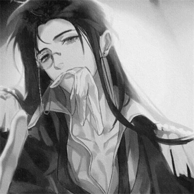 二次元头像男生古风黑白