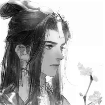 二次元头像男生古风黑白