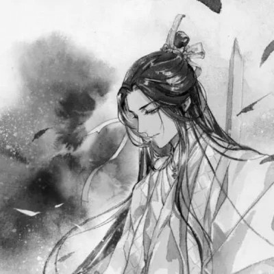 二次元头像男生古风黑白
