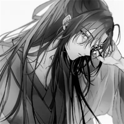二次元头像男生古风黑白