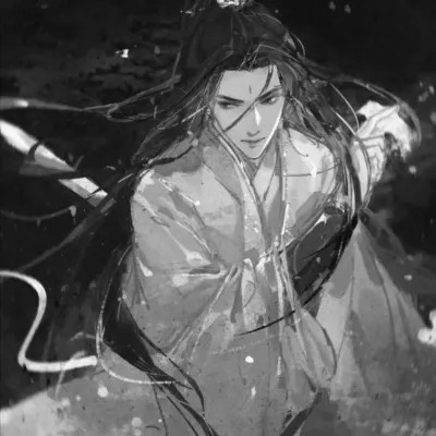 二次元头像男生古风黑白