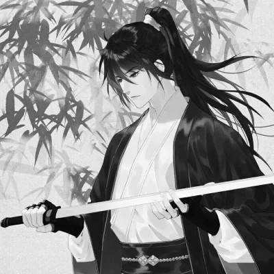 二次元头像男生古风黑白