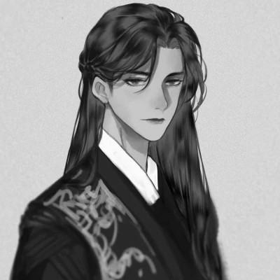 二次元头像男生古风黑白