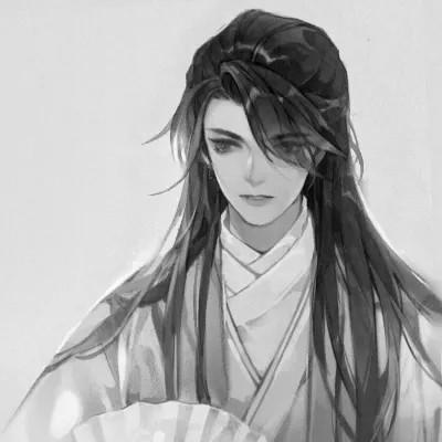 二次元头像男生古风黑白