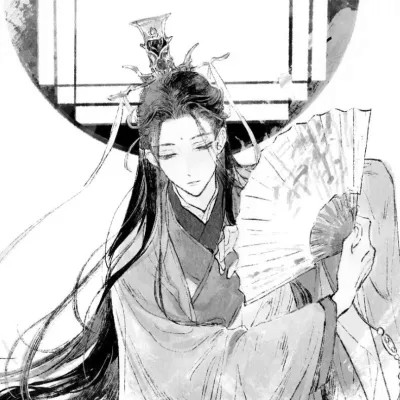 二次元头像男生古风黑白