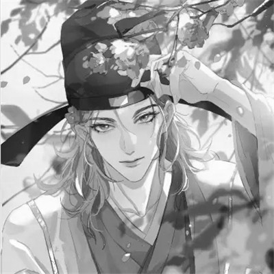 二次元头像男生古风黑白