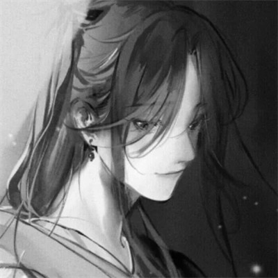 二次元头像男生古风黑白