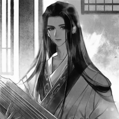 二次元头像男生古风黑白