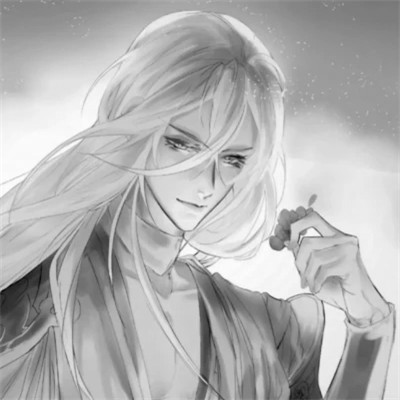 二次元头像男生古风黑白