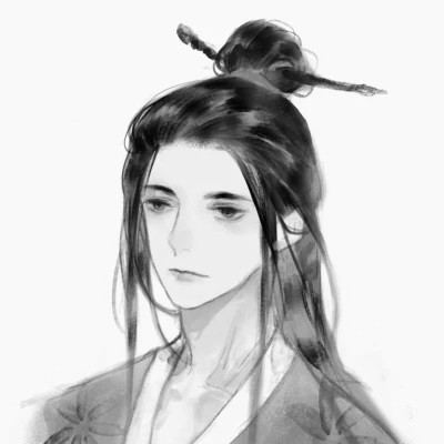 二次元头像男生古风黑白