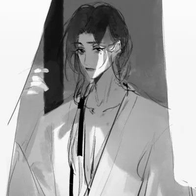 二次元头像男生古风黑白