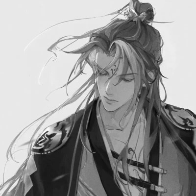 二次元头像男生古风黑白