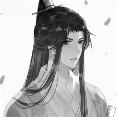 二次元头像男生古风黑白