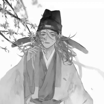 二次元头像男生古风黑白