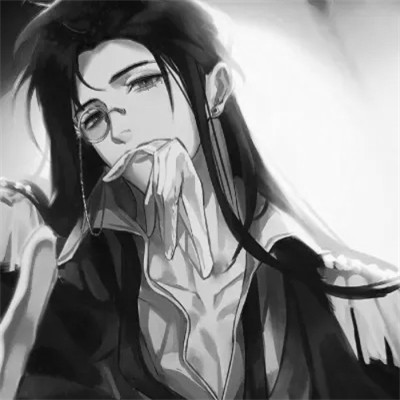 二次元头像男生古风黑白
