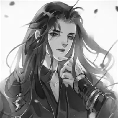 二次元头像男生古风黑白