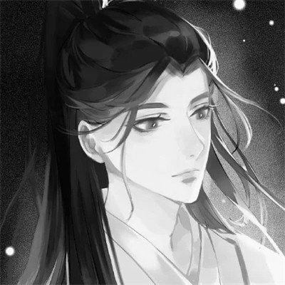古风男生头像黑白风格动漫