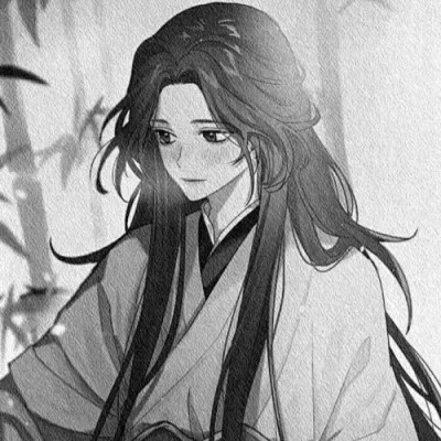 古风男生头像黑白风格动漫