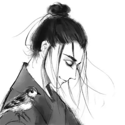 古风男生头像黑白风格动漫