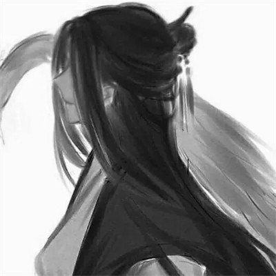 古风男生头像黑白风格动漫