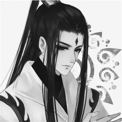 古风男生头像黑白风格动漫