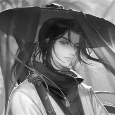 古风人物男生头像黑白动漫