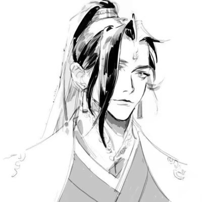 古风人物男生头像黑白动漫