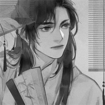 古风人物男生头像黑白动漫