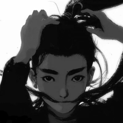 古风人物男生头像黑白动漫