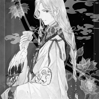 古风人物男生头像黑白动漫
