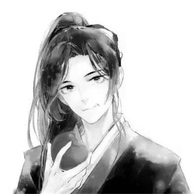 高质量神仙动漫男头黑白古风