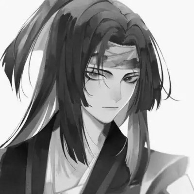 高质量神仙动漫男头黑白古风