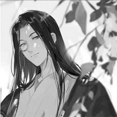 高质量神仙动漫男头黑白古风