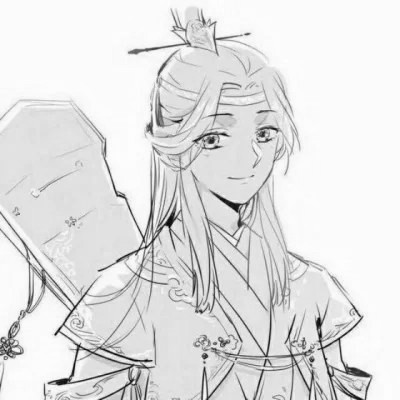 高质量神仙动漫男头黑白古风