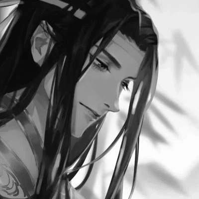 高质量神仙动漫男头黑白古风