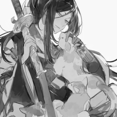 高质量神仙动漫男头黑白古风
