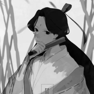 高质量神仙动漫男头黑白古风