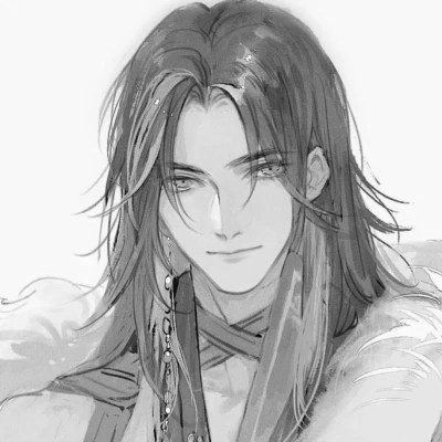 高质量神仙动漫男头黑白古风