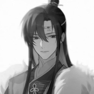 高质量神仙动漫男头黑白古风