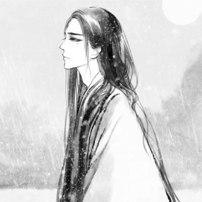 高质量神仙动漫男头黑白古风