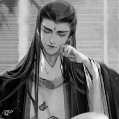 高质量神仙动漫男头黑白古风
