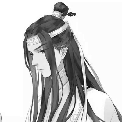 高质量神仙动漫男头黑白古风