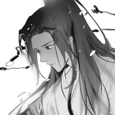 高质量神仙动漫男头黑白古风