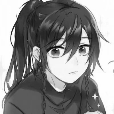 高质量神仙动漫男头黑白古风