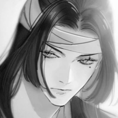 高质量神仙动漫男头黑白古风