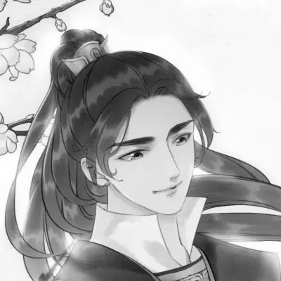 高质量神仙动漫男头黑白古风
