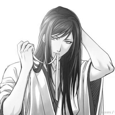 高质量神仙动漫男头黑白古风