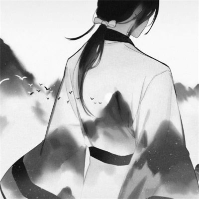 高质量神仙动漫男头黑白古风