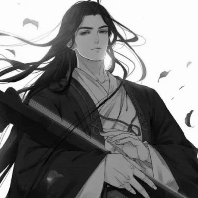 高质量神仙动漫男头黑白古风