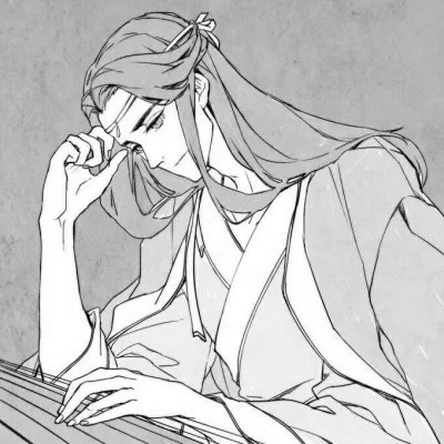高质量神仙动漫男头黑白古风
